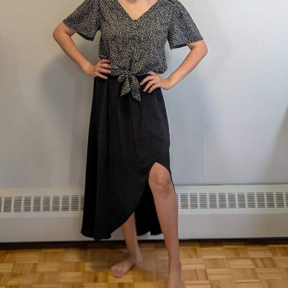 High-Waisted Wrap Midi Skirt - Picture 1 of 6